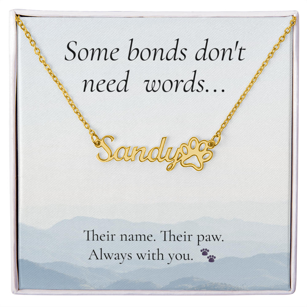 Personalised Paw Print Name Necklace