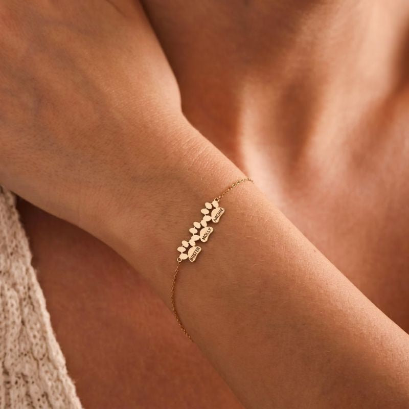 Personalised Paw Bracelet - Engraved With Their Name