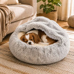 Calming Pet Bed - Cosy Faux Fur Nest for Dogs & Cats