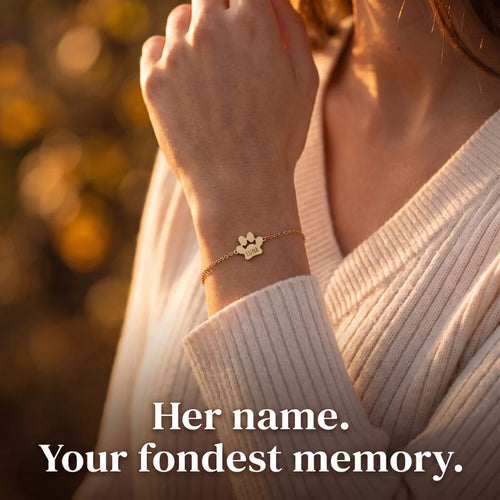 Personalised Paw Bracelet - Engraved With Their Name